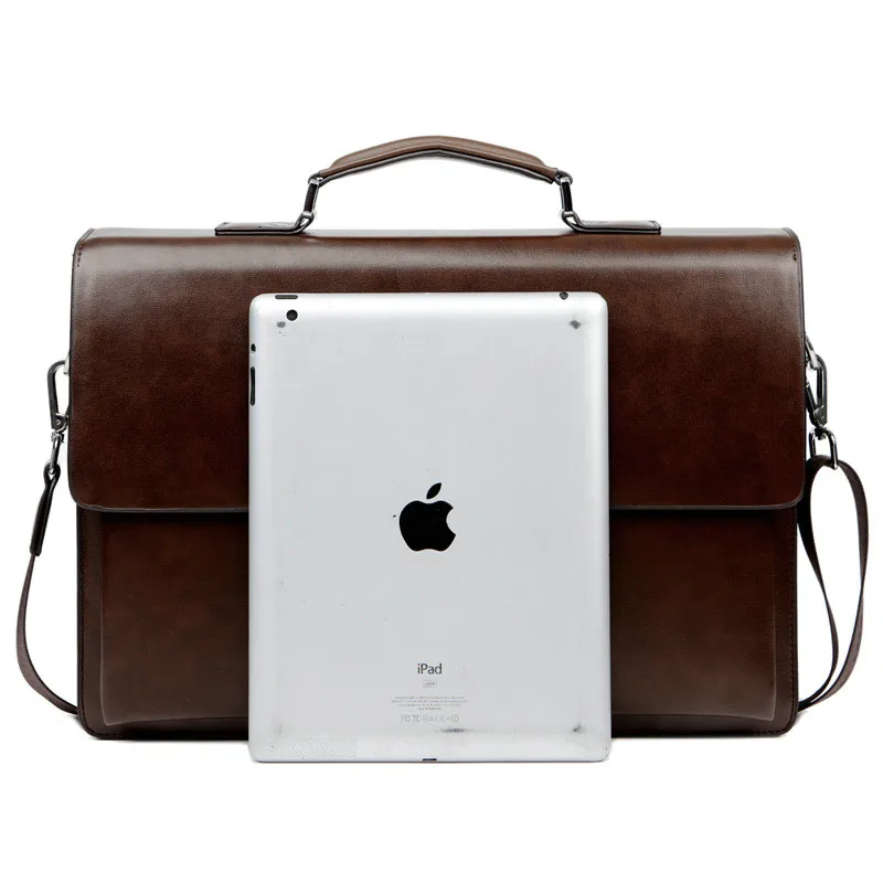 Business Men's Bag Large Capacity Cowhide Leather briefcase Horizon Password Lock Shoulder Messenger Bag