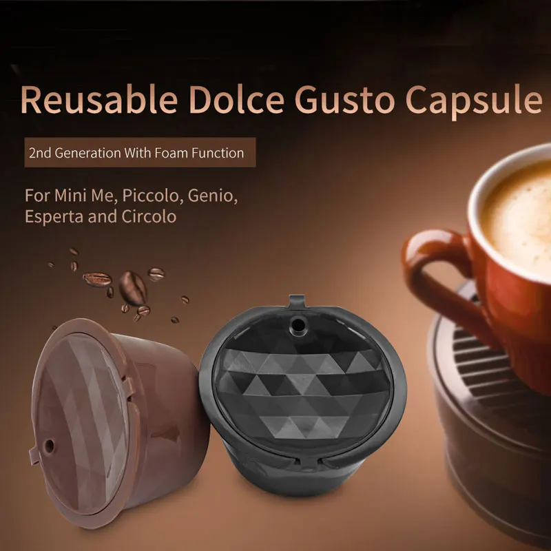 

2nd Genaration Dolce Gusto Reusable Coffee Plastic Refillable Compatible Coffee Filter Baskets Capsules Taste Sweet