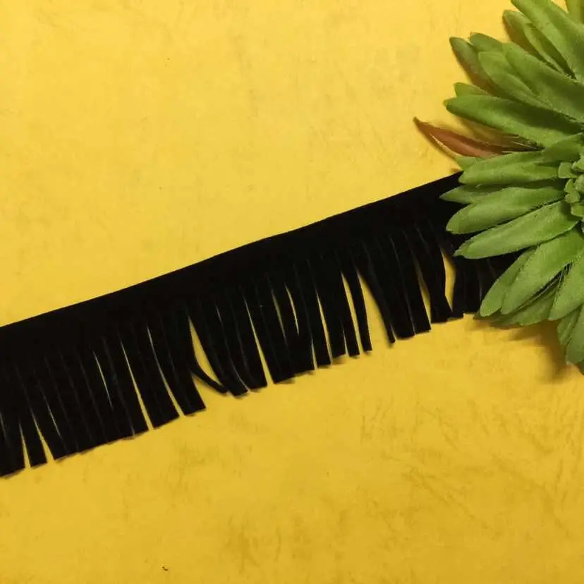 

6.5cm Tassel Length Lace Suede Flat Leather Cord For Bag/ Cloth/Curton Accessory DIY