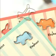 8 компл./лот металлическая для бумаги зажимы мини мультфильм животных Закладка аксессуары для офиса школьные принадлежности marcadores de livro 6190