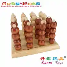 Golden Key Child Wooden Toys 3D Puzzle Chess Gadget Four In a Line Educational Toys Parent Child Game Kids Gifts
