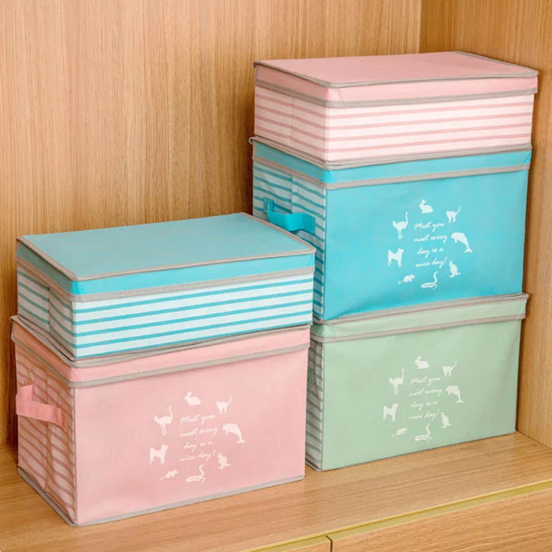 

Toy Storage Tools Sundries Organizer Save Space Multifunction Non-woven Cosmetic Makeup Container Folding Clothing Storage Box