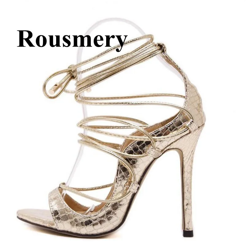 

Summer Fashion Cross-Tied Three Color Sexy High Heel Open Toe Solid Cover Heel Women Sandals Normal Size High Quality