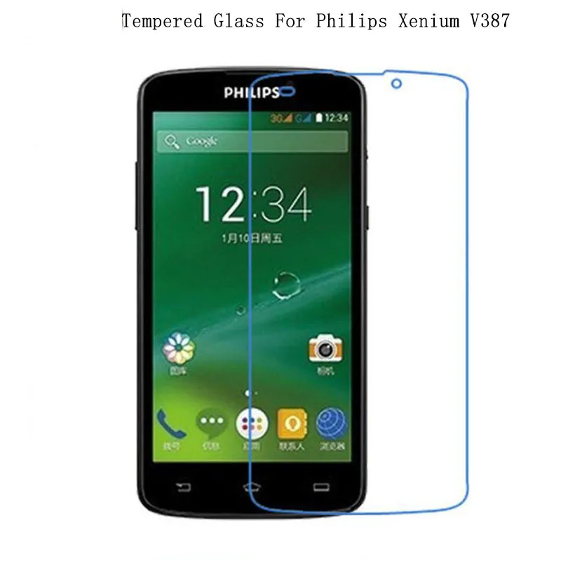 

For Philips Xenium V387 Tempered Glass Original 9H Protective Film Explosion-proof Screen Protector for Philips V387