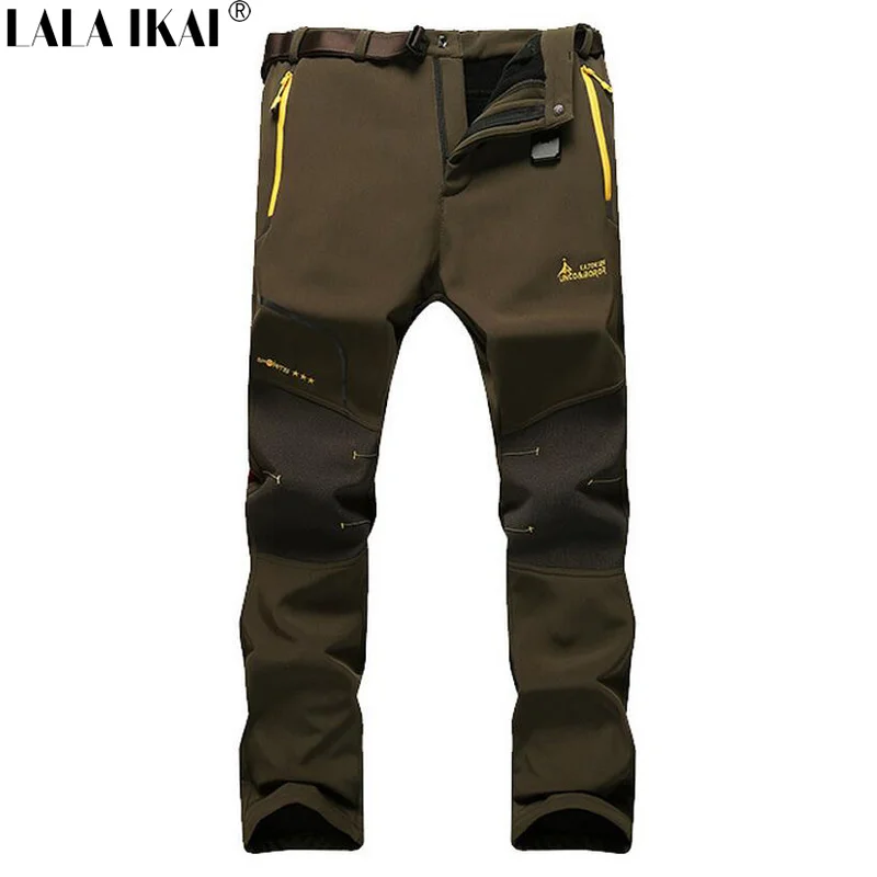 Softshell Pants Men Thermal Fleece Outdoor Sport Waterproof Pants Male ...