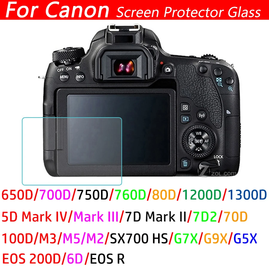 Камера ЖК-экран протектор для Canon EOS 6D 200D 650D 1200D 5D Mark III IV 7D Mark II 100D M3 SX600 G7X закаленное стекло ЖК-пленка