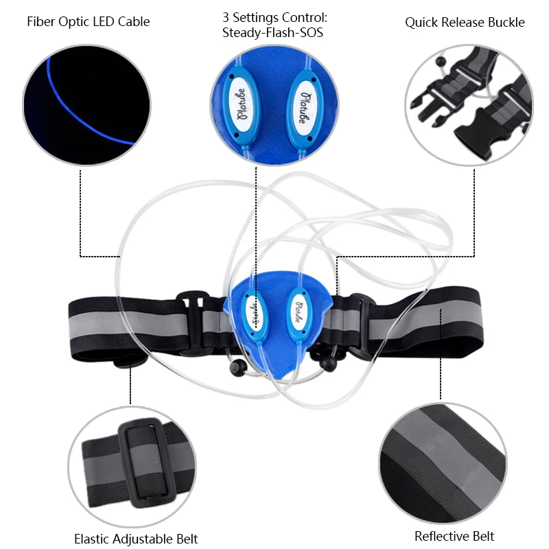 Видимость Велоспорт мигающий светодиодный жилет волоконно-оптический ночной бег Велоспорт Флуоресцентный светоотражающий жилет светоотражающий регулируемый ремень