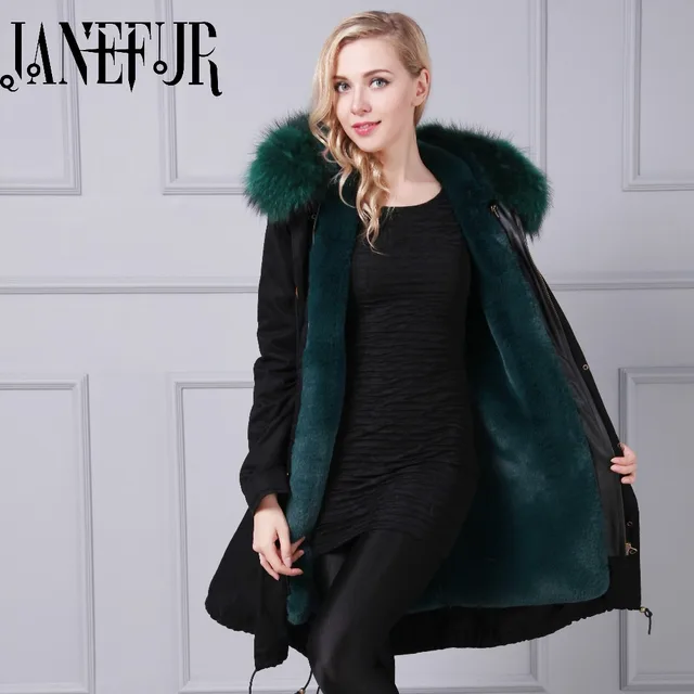 Cheap New Winter Coat Women Jacket Coats Thick Parkas Real Raccoon Fur Collar Hooded Fake Fur Lining Outwear