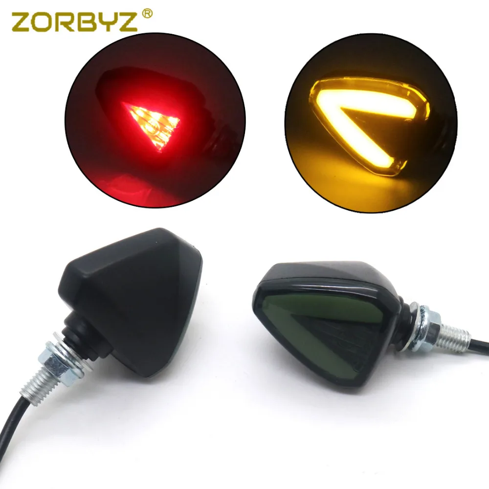 ZORBYZ 1 пара мотоциклетные черные треугольные СВЕТОДИОДНЫЕ указатели поворота