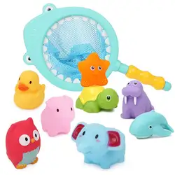 Креативные детские игрушки для ванной с милым рисунком формы в виде животных мягкий резиновый плавающий Сжимаемый звук игровой набор