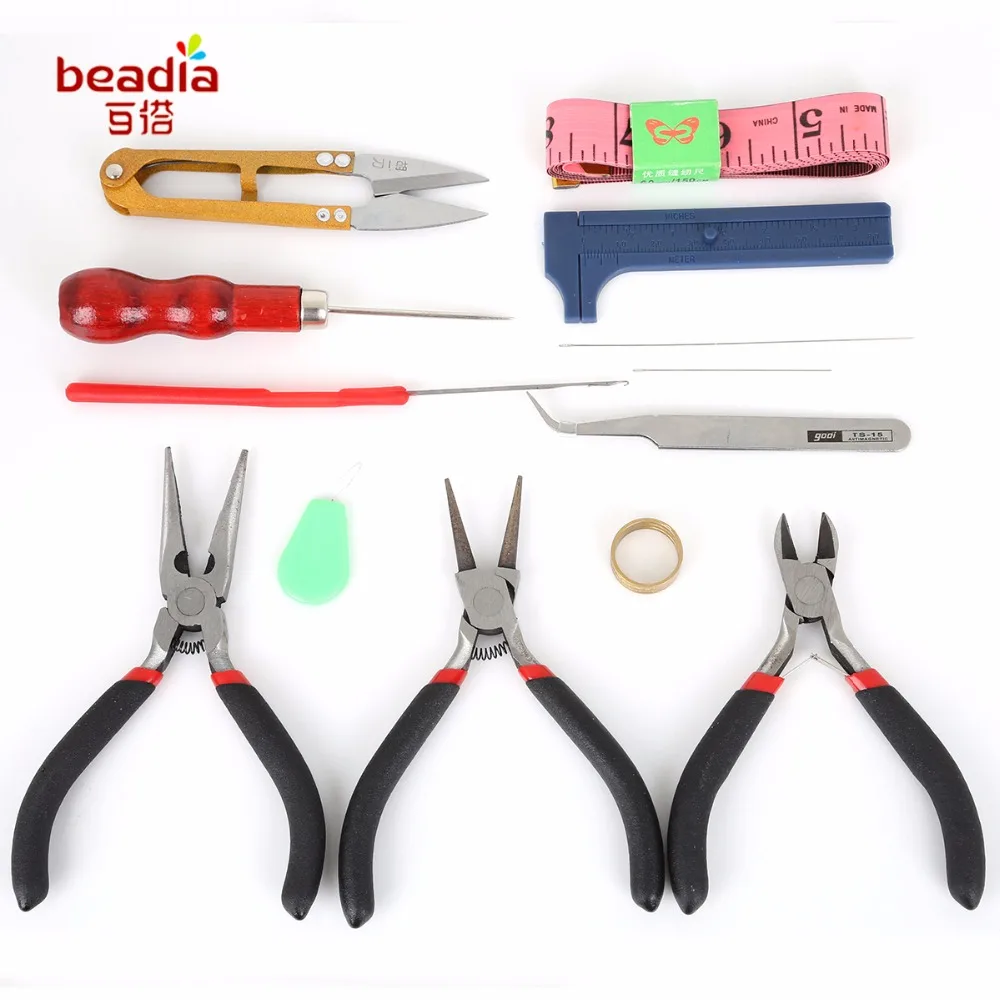 

Hot!! Top Quality Pliers Set 13-16pcs/set Black Color Handle Pliers For DIY Handmade Craft Making &Jewelry Making Tool