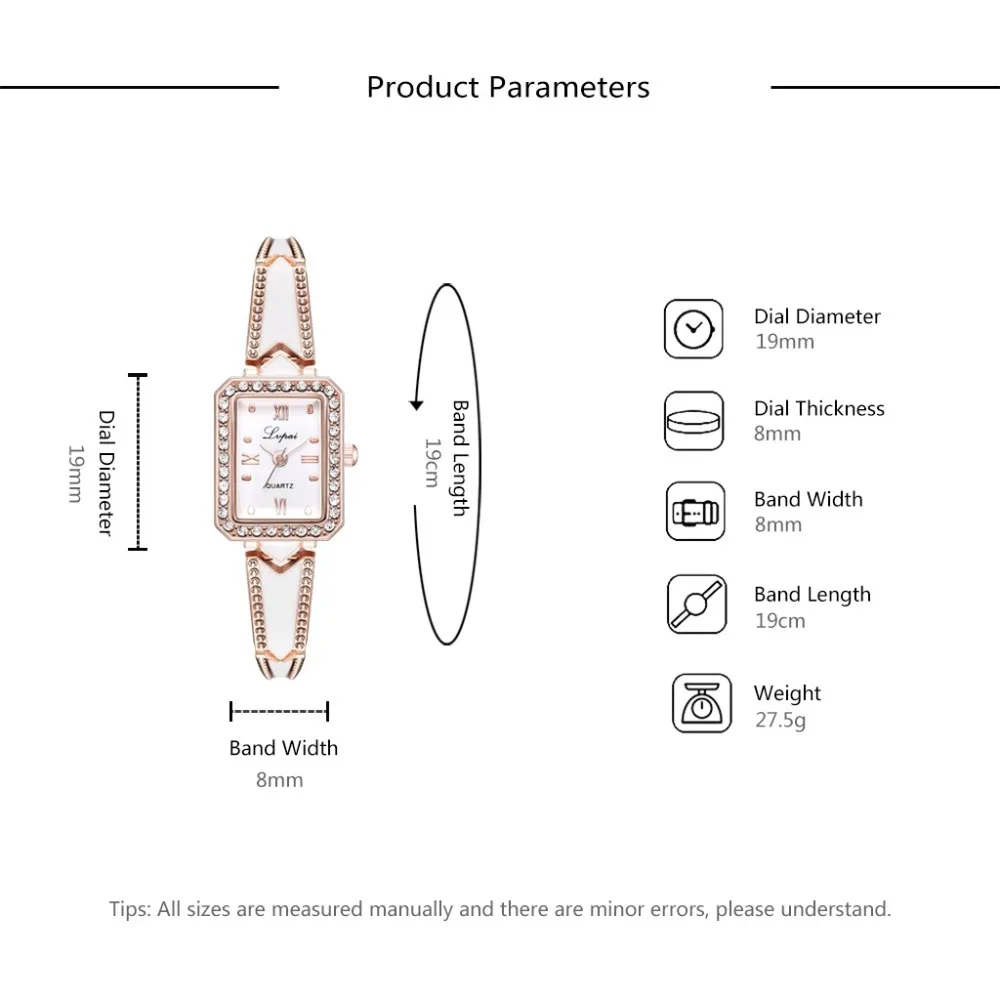Lvpai брендовые роскошные стразы прямоугольник Часы для женщин кварцевые браслет часы дамы DressRose золотые часы relogios kol saati