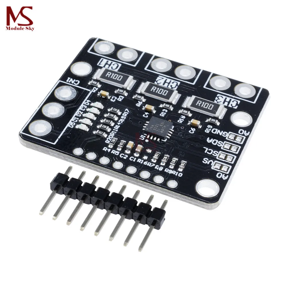 

1 PCS I2C INA3221 Triple-Channel Shunt Current Power Voltage Monitor Sensor Module With Pins Power Detection Supply