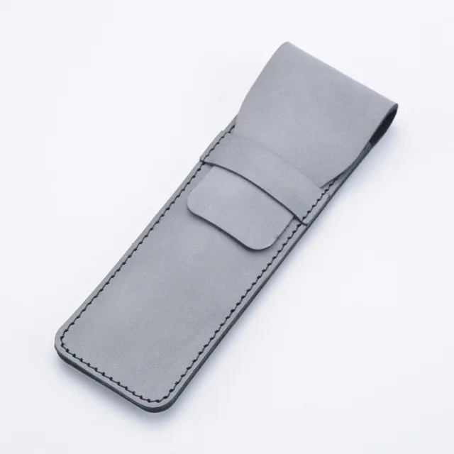 Black Small Genuine Leather Pencil Bag Pen Pouch Fashion Design Fog Wax Leather Fresh Style Kawaii Bag For School Joy Corner - Цвет: Black Small