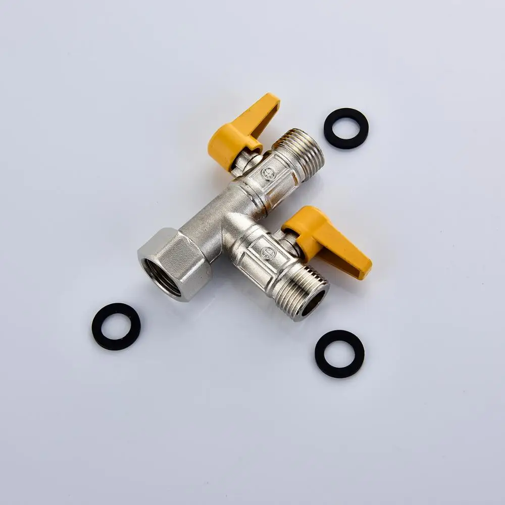 Ciencia Brass Three- way G'1/2 T adapter T valve Diverter Water Separator For Shower Head Shower Arm Bathroom