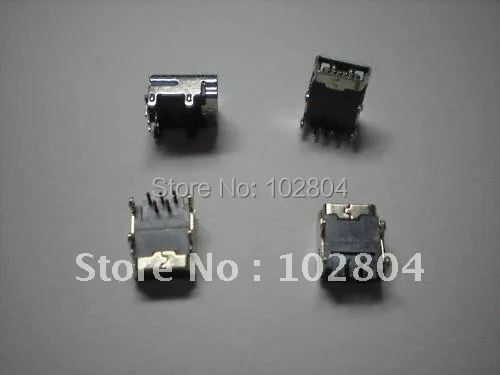 

1000 Pcs Per Lot Mini USB Jack Female Socket Connector 5 Pin 90 Degree