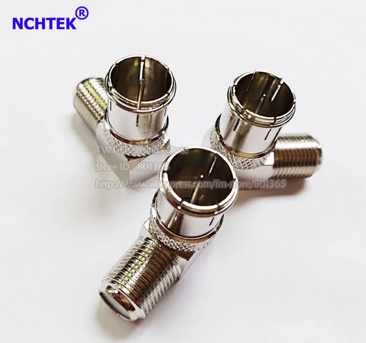 NCHTEK F push-on 90 адаптер для разъема Папа-мама под прямым углом Coax RG6 RG59/Бесплатная