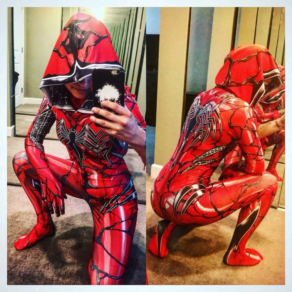 Gwenom Gwen Spide rman Высококачественная женская шапка для косплея Человека паука Гвен с L