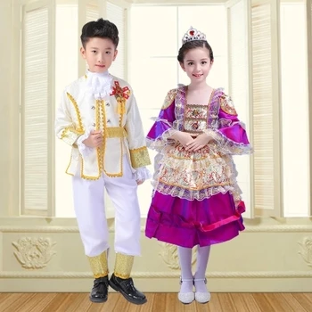 

Free ship children's girls luxury medieval olive green floral royal princess stage costume lace flower renaissance gown dress