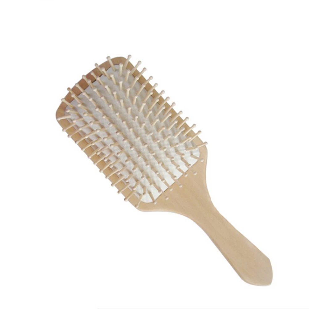 

1pc Hair Brush Women Hair Care Wooden Spa Massage Comb Wooden Paddle Pointed Handle Teeth Hair Brush Anti Static Cushion Comb
