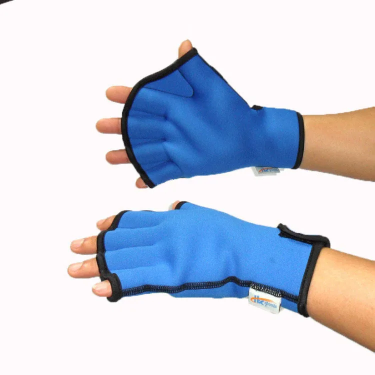 Free shipping Blue Fingerless Surfing Swimming bed Gloves Swim Aid
