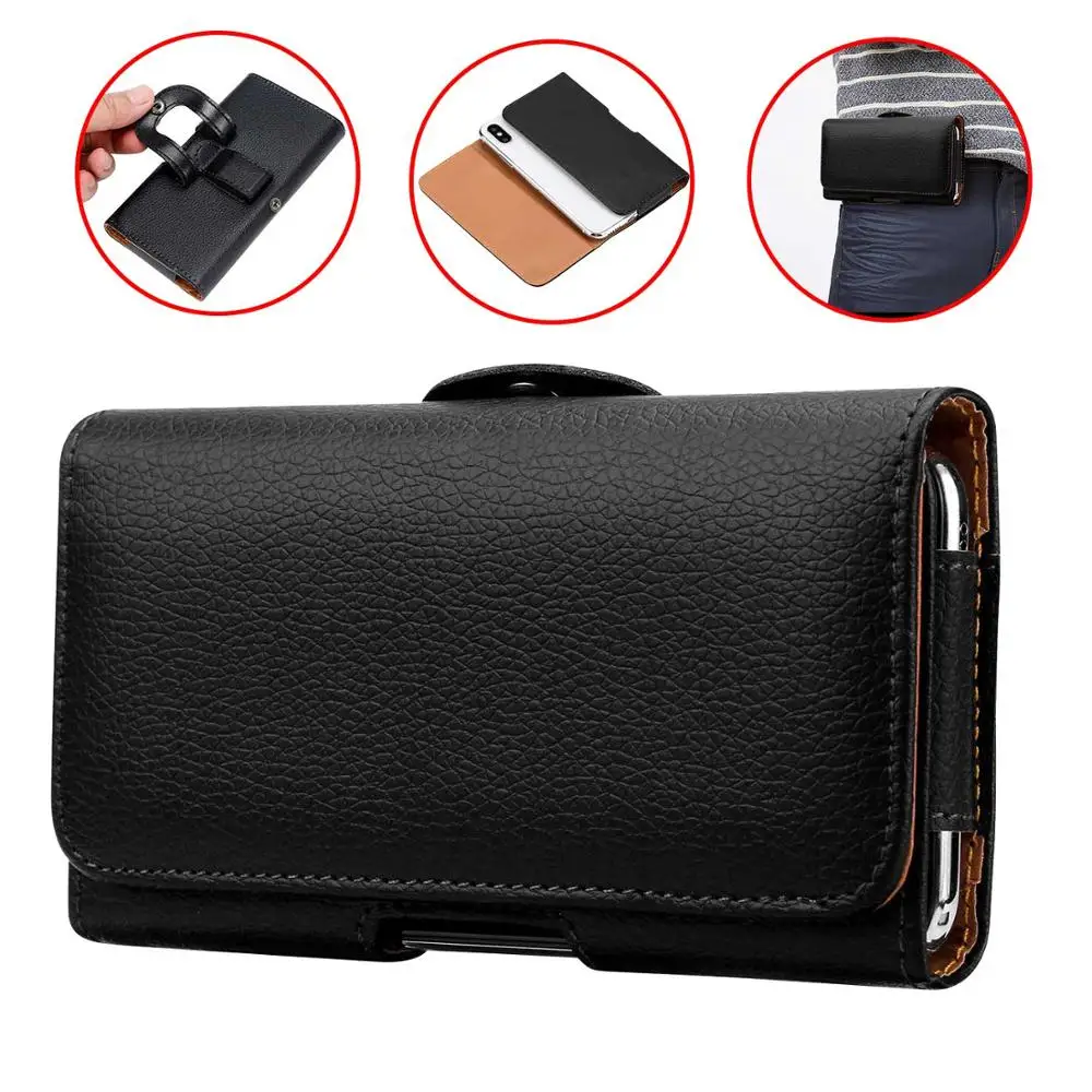 

Phone Case Pouch For iPhone Xs Max XR 8 7 6 6S Plus Belt Clip Waist Bag Holster Leather Cover for iPhone 5 5S SE 5C 4 4S Case