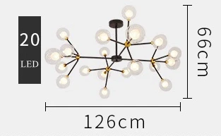 LuKLoy Post Современная ветка люстра Лофт подвесной светильник Modo Скандинавское стекло ветка гостиная столовая светильник ing светильник - Цвет корпуса: 20 LED