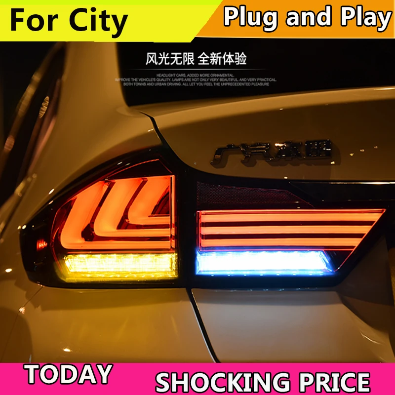

Car Styling Case For HONDA City Taillights 2015-2017 LED Tail Light LED Rear Lamp DRL+Brake+Reversing+Signal LIGHT Accessories