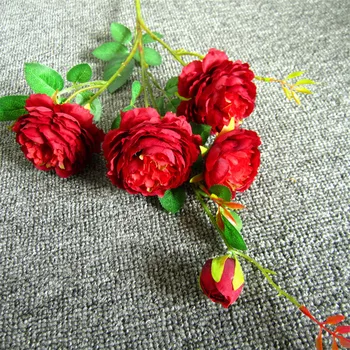 

10pcs European Peony Flower (5 heads/piece) Simulation Peony Ranunculus Asiaticus for Wedding Decorative Artificial Flowers