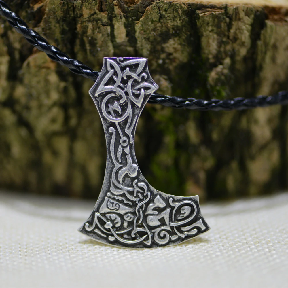 LANGHONG 1 шт. Norse Viking подвеска в виде топора ожерелье на основе Mammen из Дании бородатый