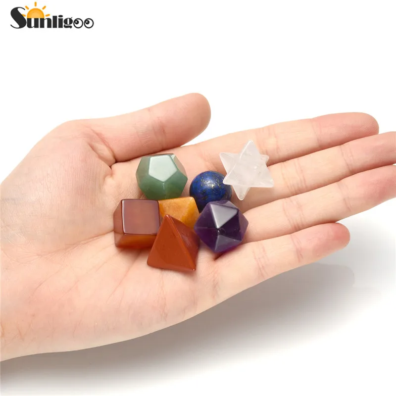 Sunligoo Mini 7 ЧАКРА КРИСТАЛЛ плантонические Твердые геометрические черные