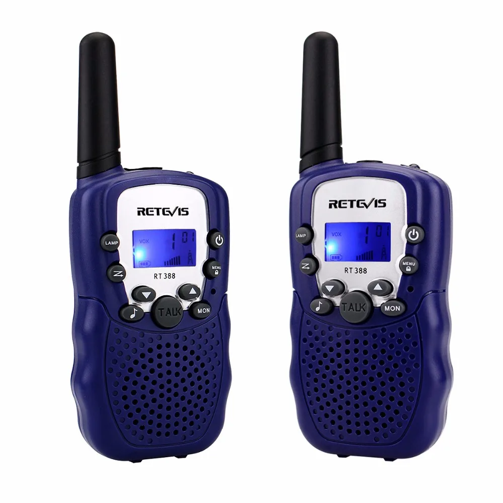 2pcs Mini Two Way Radio Retevis RT388 Children Toy Walkie Talkie UHF PMR446 LCD Display Flashlight VOX Handy Ham Radio Kids Gift