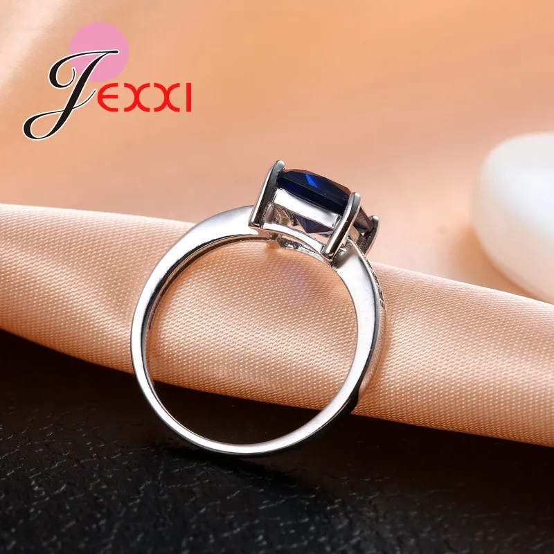 Кольцо квадратное из синего камня с кристаллом для матери подруги|crystal stone ring|stone