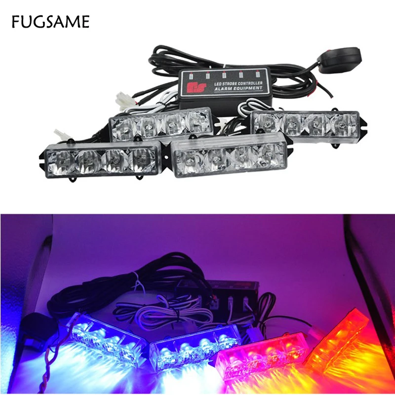 

FUGSAME Car 51035led motorcycle flash light Strobe Warning EMS Police Truck Flashing Firemen Lights Red Blue White Green Amber