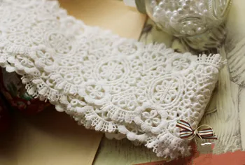 

off White Cotton Lace Trim Vintage Lace Trim Antique Lace Fabric Sewing DIY Trim Applique Ribbon Cord Collar Dress Guipure Decor