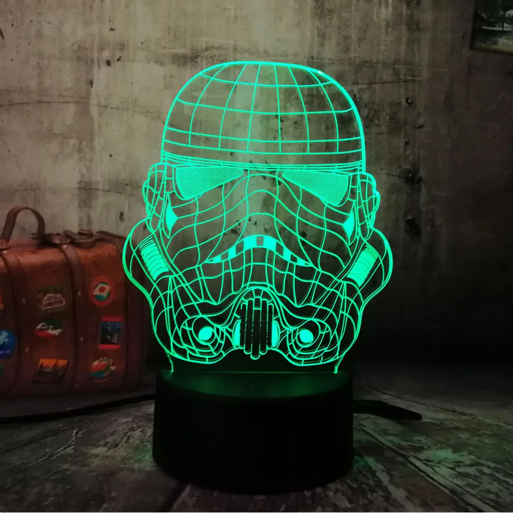 

3D RC Toy USB Star Wars Storm Trooper White Soldier Lamp LED Night Light Touch Remote Home Party Cafe Decorative Kids Gift Lava
