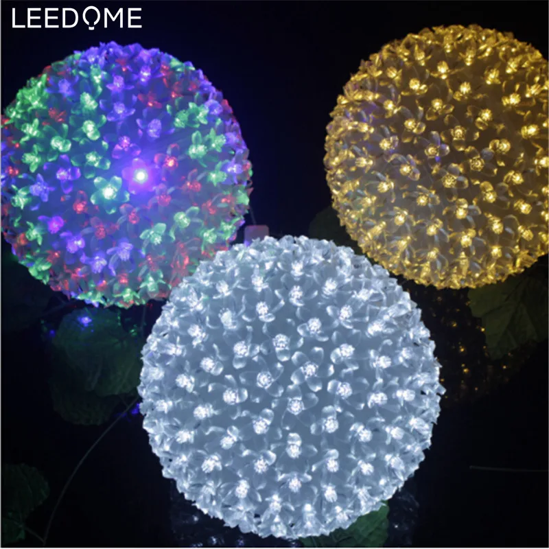 

Leedome Dia 12cm 50 LED Cherry Blossoms Peach Flower String Holiday Light Fairy Xams Lighting AC 110V 220V Sakura Garland Decor