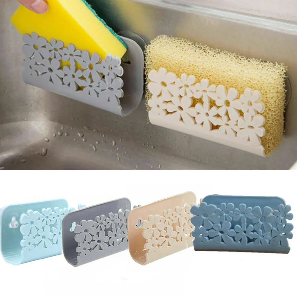 

Double Suction Cup Sink Sponge Soap Holder Kitchen Bathroom Drain Storage Rack