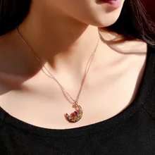 Аниме Card Captor Sakura Луна крыла Подвески Ожерелья для мужчин сердце кристалл Бусины звено цепи аниме украшения Цепочки и ожерелья Для женщин реквизит