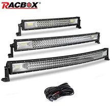 Barre lumineuse Led incurvée, 22 32 42 pouces, 3 rangées, faisceau combiné, pour LADA ATV UTV UAZ, lampe de travail