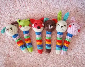 

crochet toys amigurumi baby many animal rattles doll