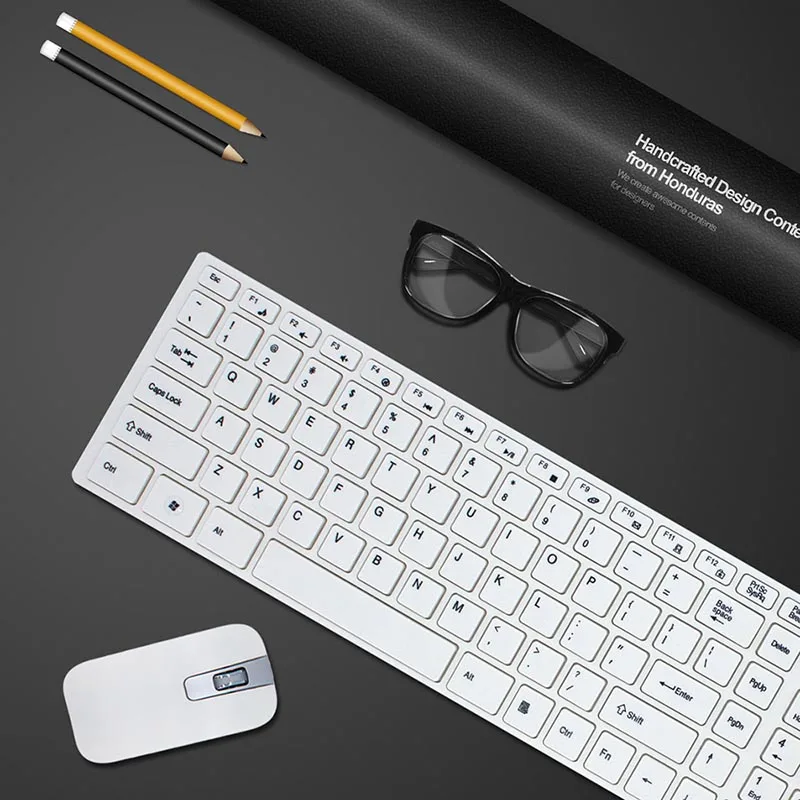 GuHo Gaming Keyboard Мышь комбо Беспроводной 2 4 г Ultra Slim Mute клавиатура Mause комплект с USB