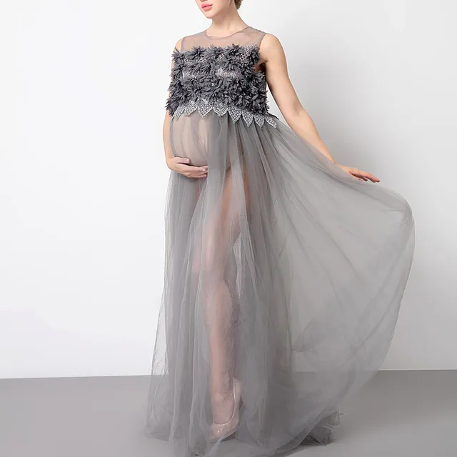Fashion Long Lace Dress For Pregnant Women Photography Props