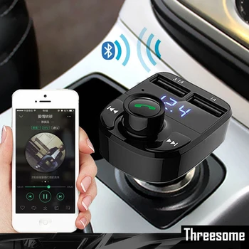 Aux bluetoothDual USB Car Charger Car MP3 Audio Player Car Bluetooth Car Kit FM Transmitter Bluetooth Handsfree Phone Charger