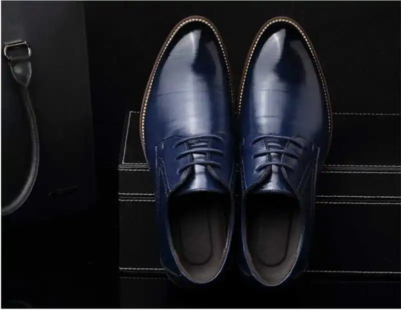 Роскошные брендовые кожаные выразительные мужские деловые туфли черного цвета с острым носком; дышащие классические свадебные туфли; Мужские модельные туфли; Новинка