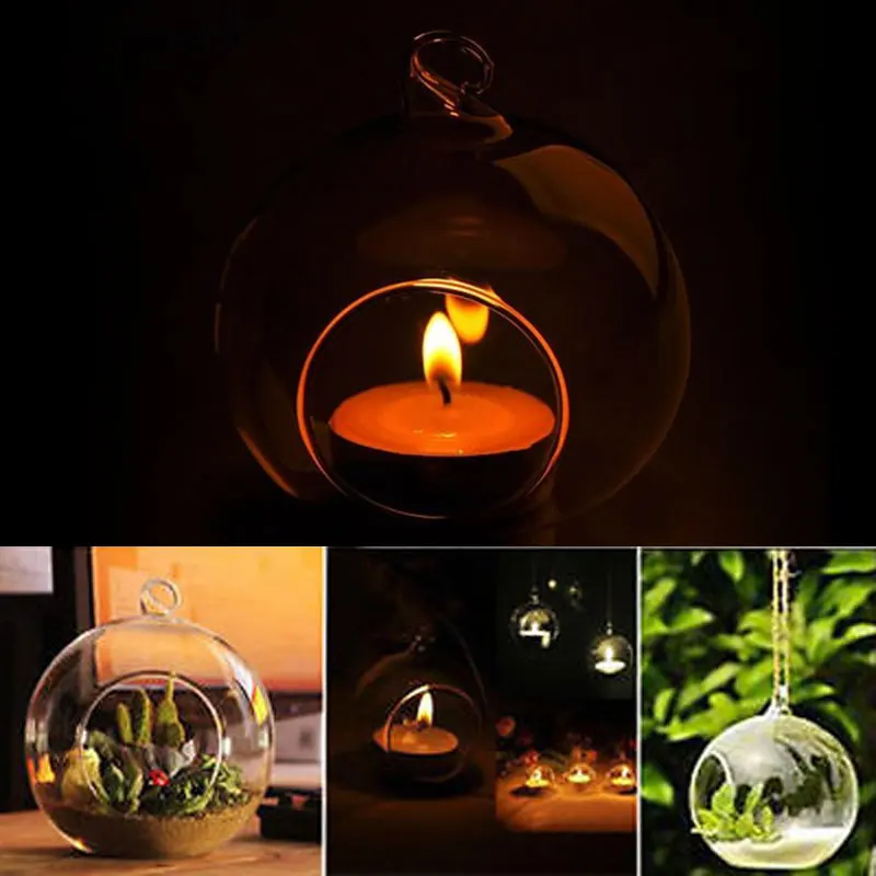 

6/8/10/12cm Clear Tea Light Holder Home Living Hanging Candle for Mini Pot Light Candlestick Round Candle Light Holder Holder