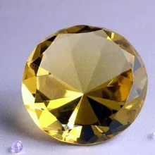 50 мм рекламные красивые хрустальные бриллианты пресс-папье, желтое Хрустальное свадебное украшение, модные свадебные подарки