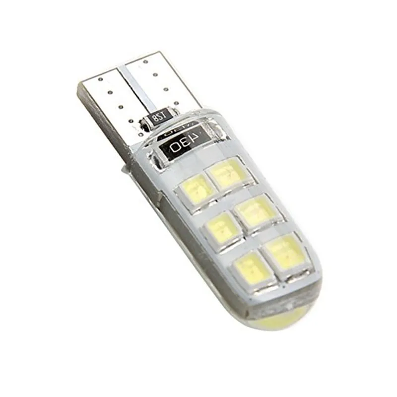 100 шт. T10 194 168 W5W 2835 Чип 12SMD кремнезема Автомобильная дверь с электроприводом Лицензия светодиодный свет Клин для лампы свет 7 видов цветов