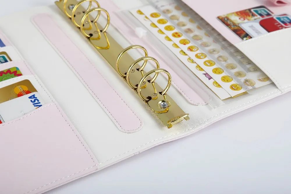 Revistas de Viagem Harphia Zíper Planejador Folha Solta Espiral Caderno 2020-2019 Macaron Agenda Organizador a5 8 Harphia zíper planejador a5 revistas de viagem