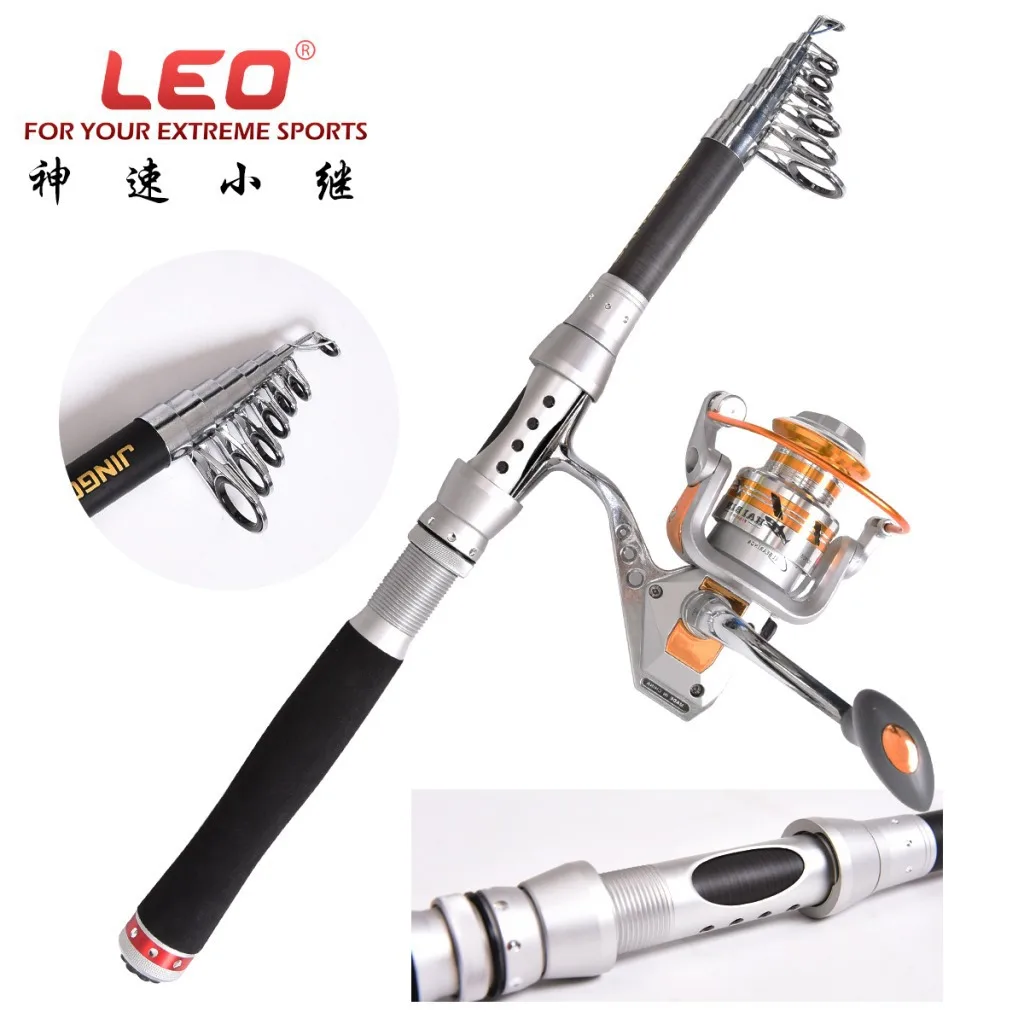 LEO Carbon mini sea rod ultra short metal guide ring anti-collision cushion Fishing Tackle Telescopic Fishing rod